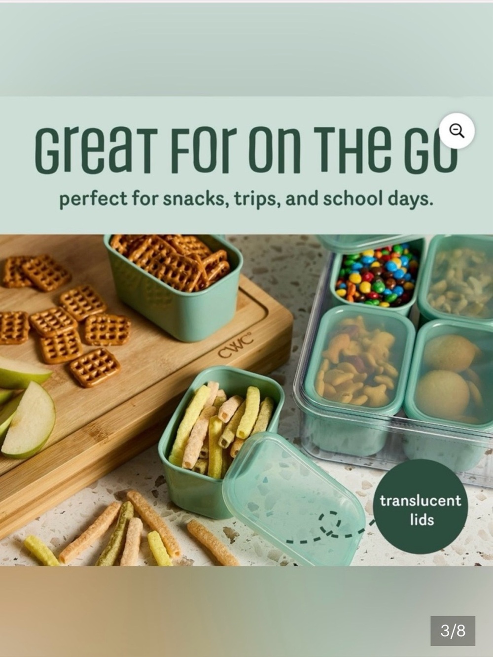 CWC Perfect On-The-Go Snack Box - Teal Green - Picture 3 of 6